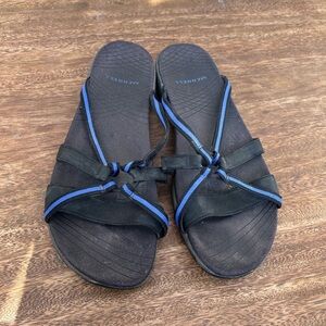 Merrell Camellia Flex Slide Sandals Black Twilight Blue Comfort Slip-On